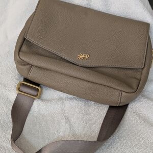 Madden Girl Taupe Crossbody with Gold Zipper